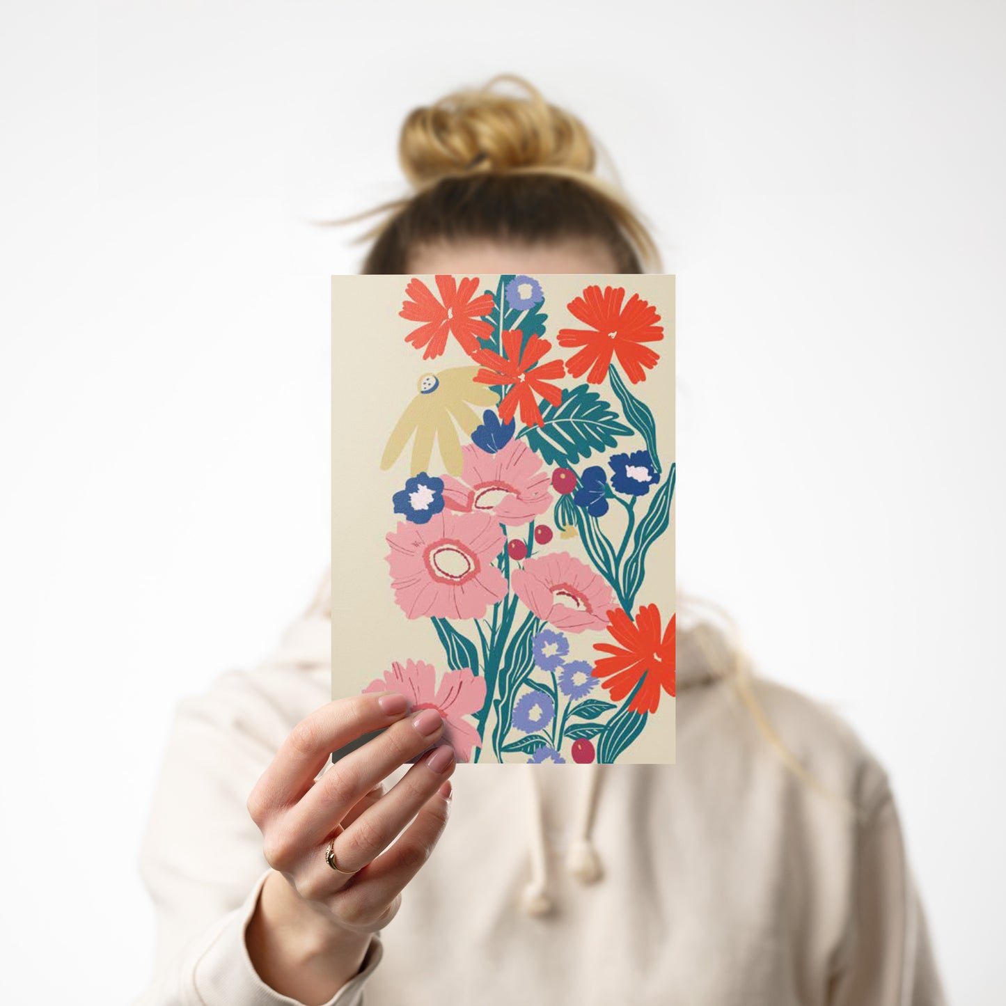 Wildflower abstract floral greeting card