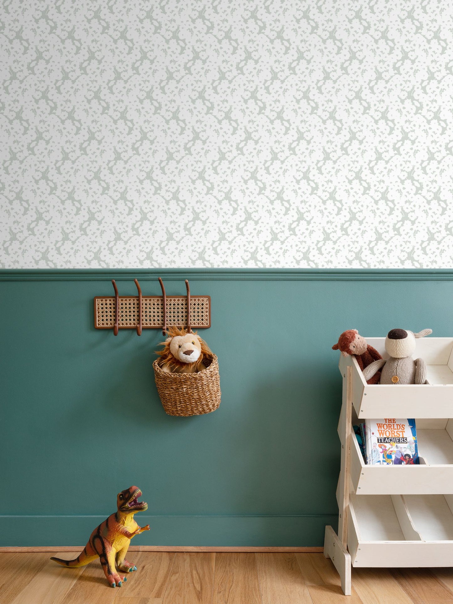 Minimal Abstract Floral Print in Pastel and White