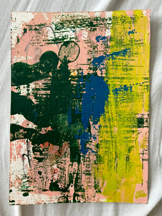 Citron Dance: Original Small Acrylic Abstract Painting