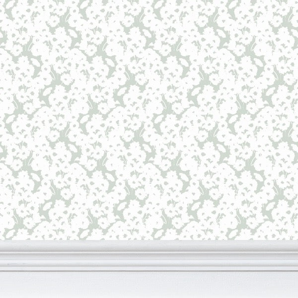 Minimal Floral Repeat Pattern Wallpaper