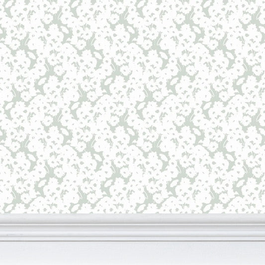 Minimal Floral Repeat Pattern Wallpaper