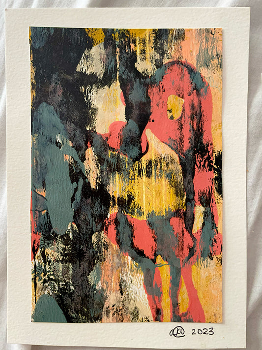 Volcanic Embers: Original Small Acrylic Abstract Painting