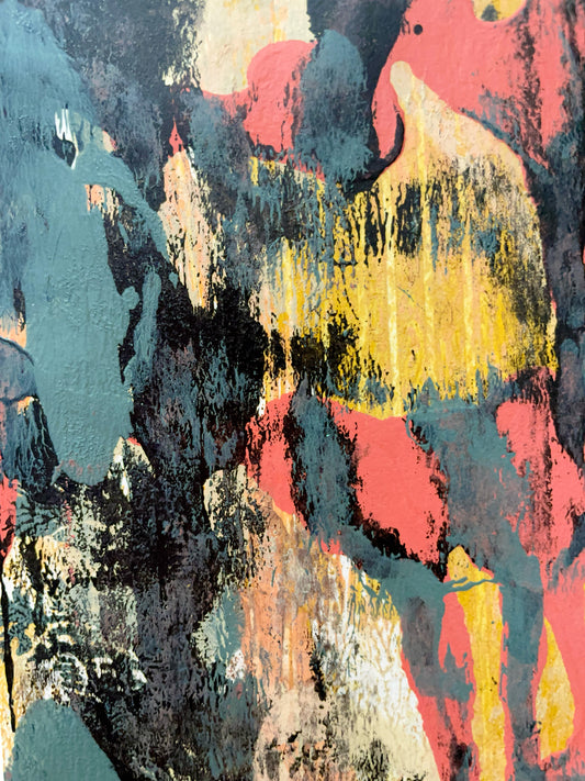 Volcanic Embers: Original Small Acrylic Abstract Painting