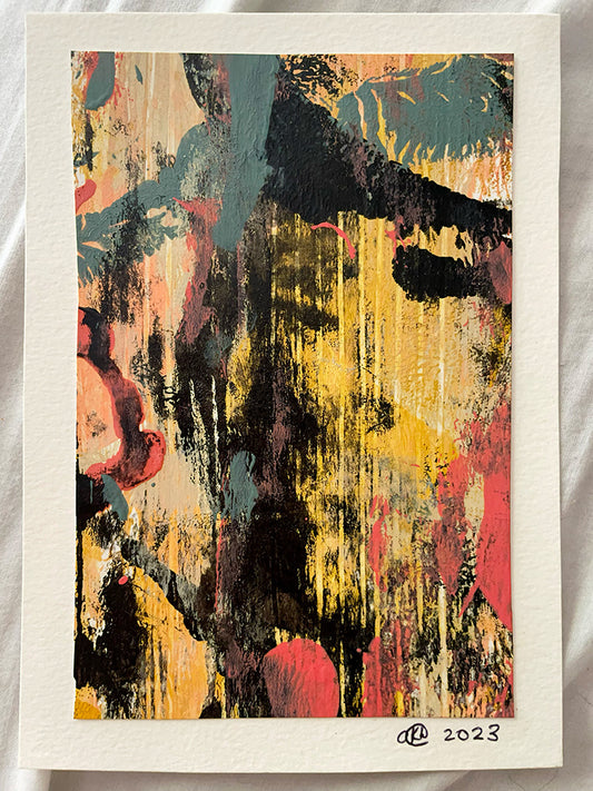 Volcanic Embers II: Original Small Acrylic Abstract Painting