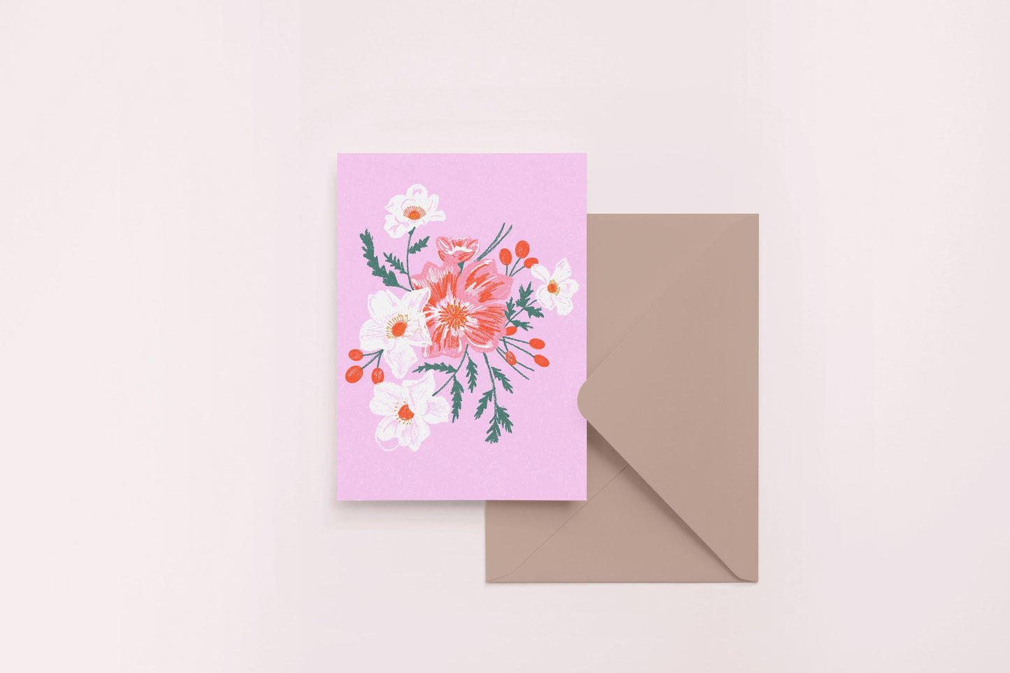 Pretty Floral Greeting Card - blank inside
